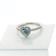 Ring in 18k gold with AQUAMARINE hert cut and diamonds 3300062